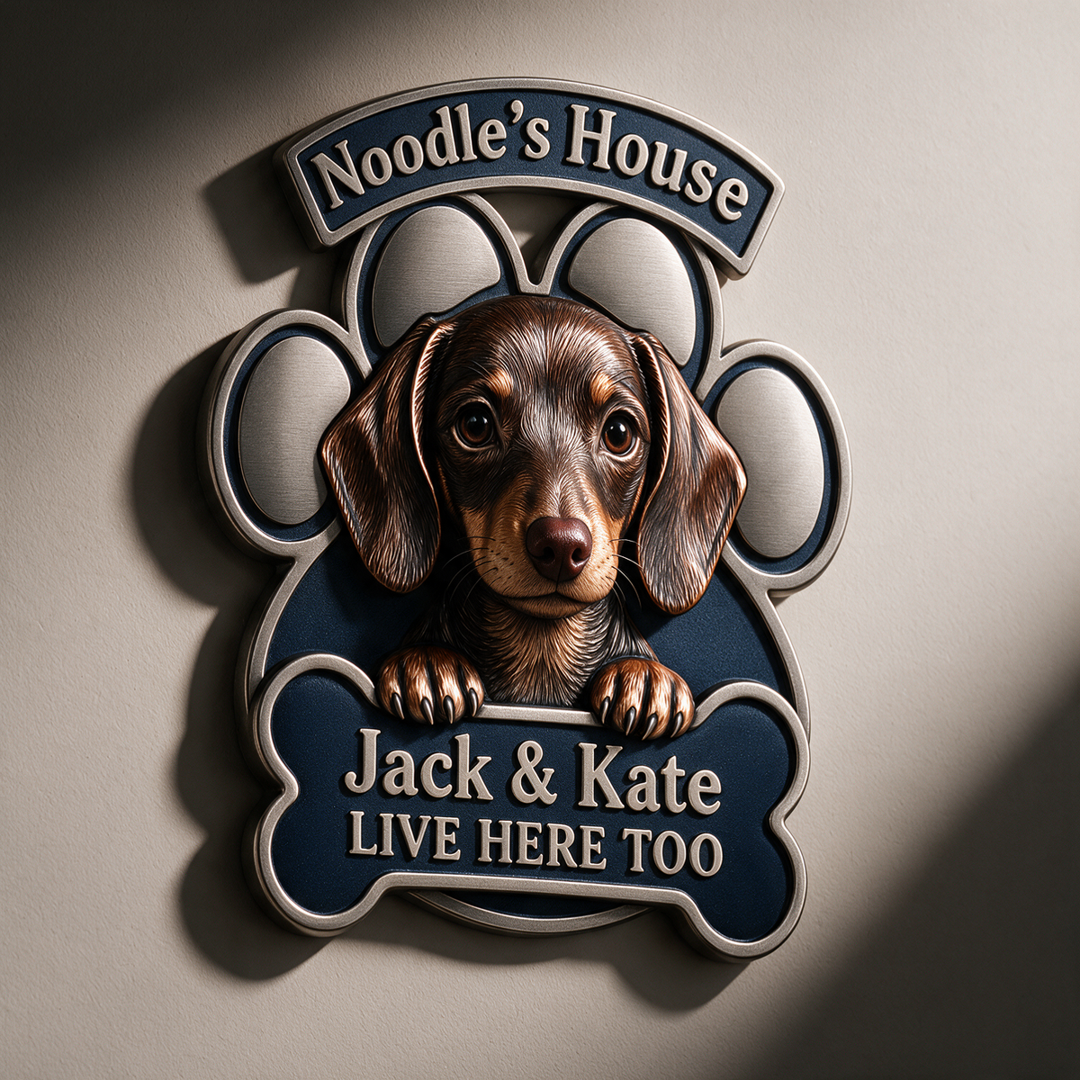 Personalized Custom Photo Dachshund 3D Cut Metal Sign - Dog Lover Gift for Home Decor