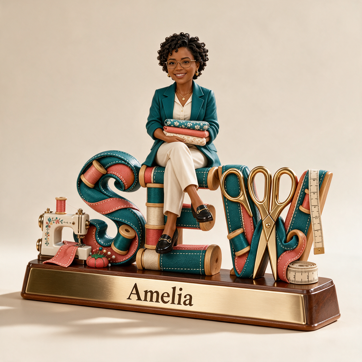 Personalized Custom Photo Sewing Custom Shaped Acrylic Plaque - Gift for Women
