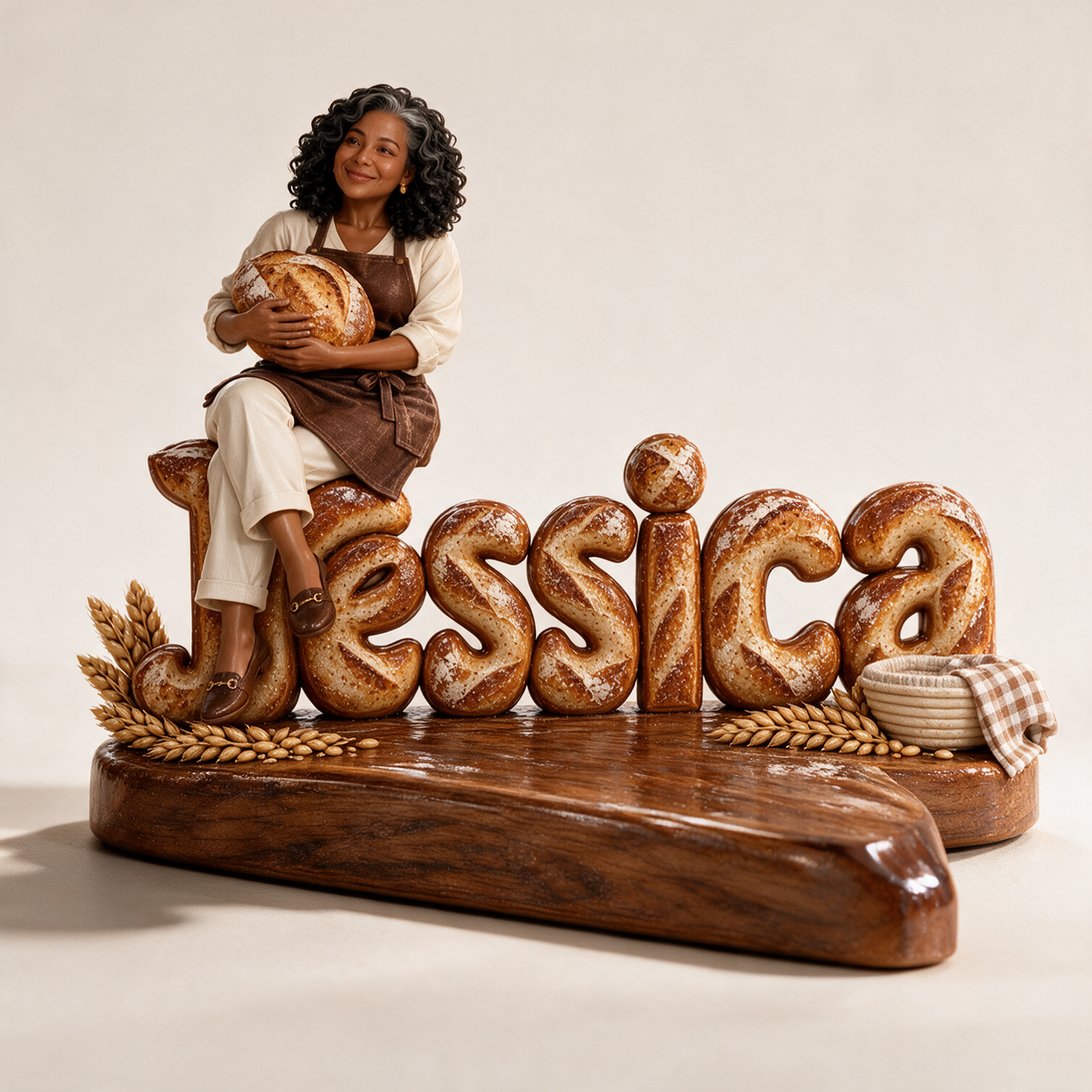 Personalized Custom Photo Bread Baking Custom Shaped Acrylic Plaque - Gift for Older Women Who Bake