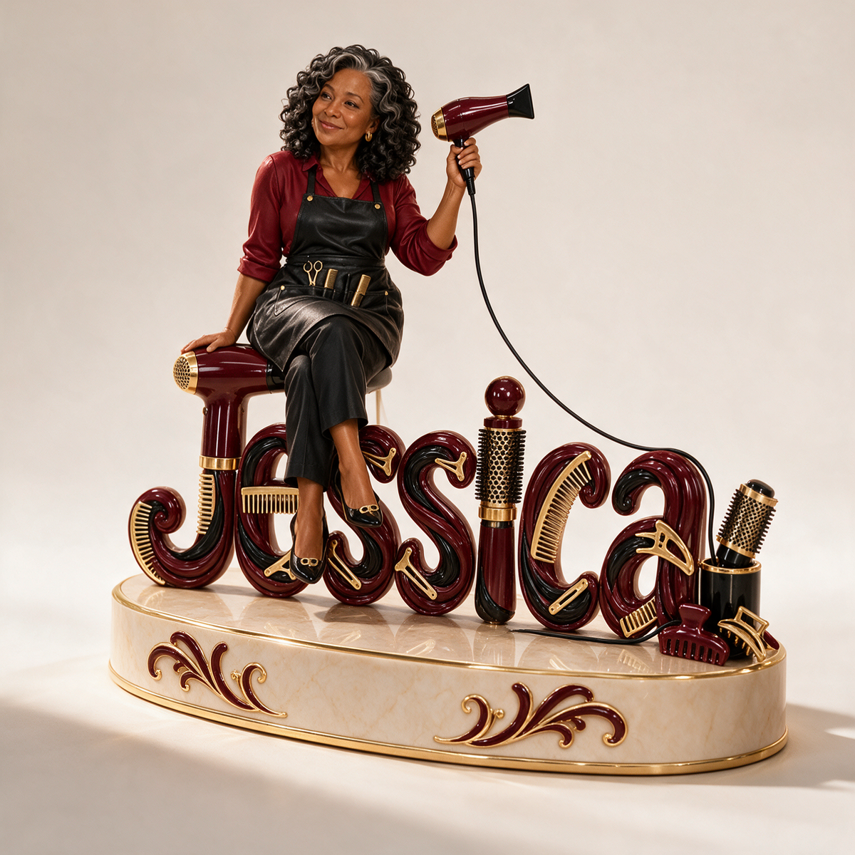 Personalized Custom Photo Hairdresser Custom Shaped Acrylic Plaque - Gift for Older Women
