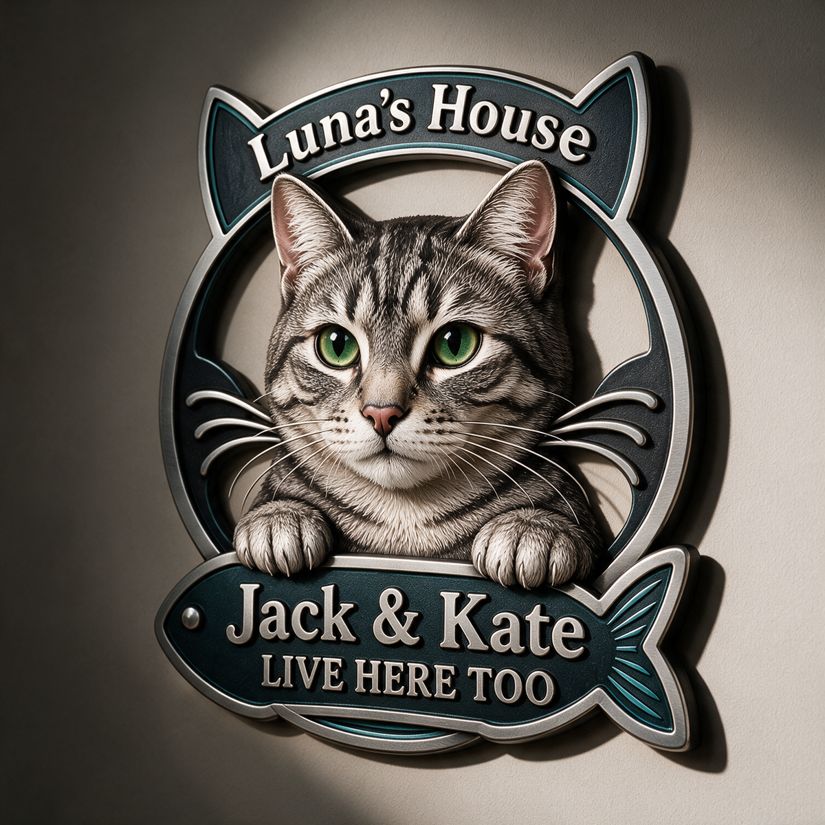 Personalized Custom Photo Cat 3D Cut Metal Sign - Cat Lover Gift for Home Decor