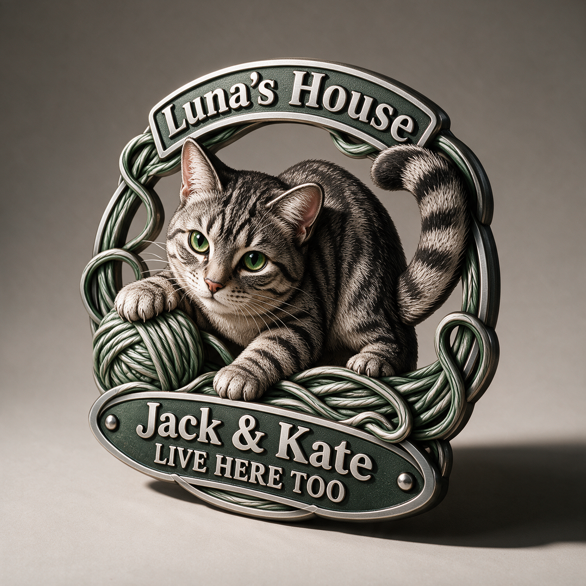 Personalized Custom Photo Cat 3D Cut Metal Sign - Cat Lover Gift for Home Decor