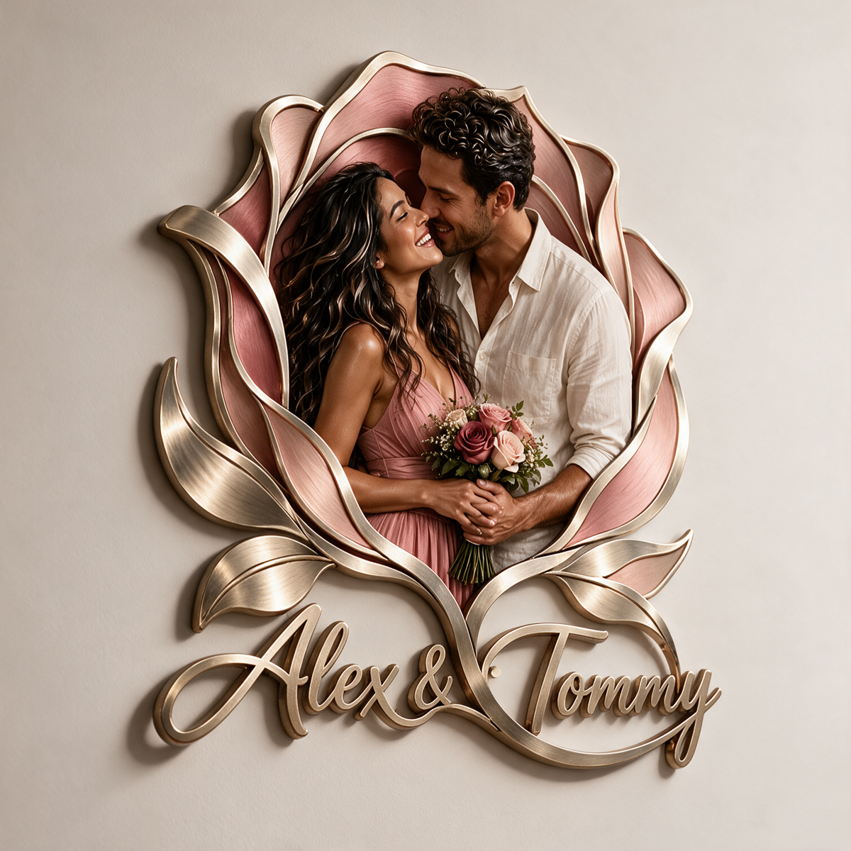 Art mural en métal 3D personnalisé - Cadeau pour couples