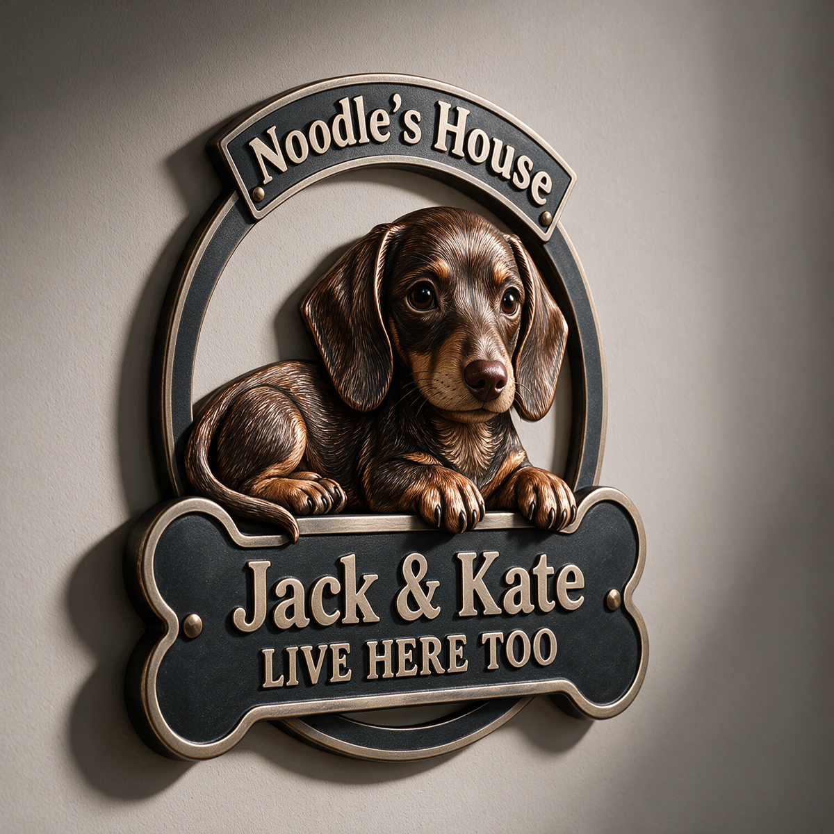 Personalized Custom Photo Dachshund 3D Cut Metal Sign - Dog Lover Gift for Home Decor