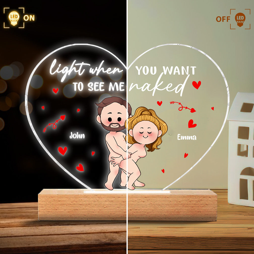 Light This - Personalized Couple Shaped Plaque Light Base