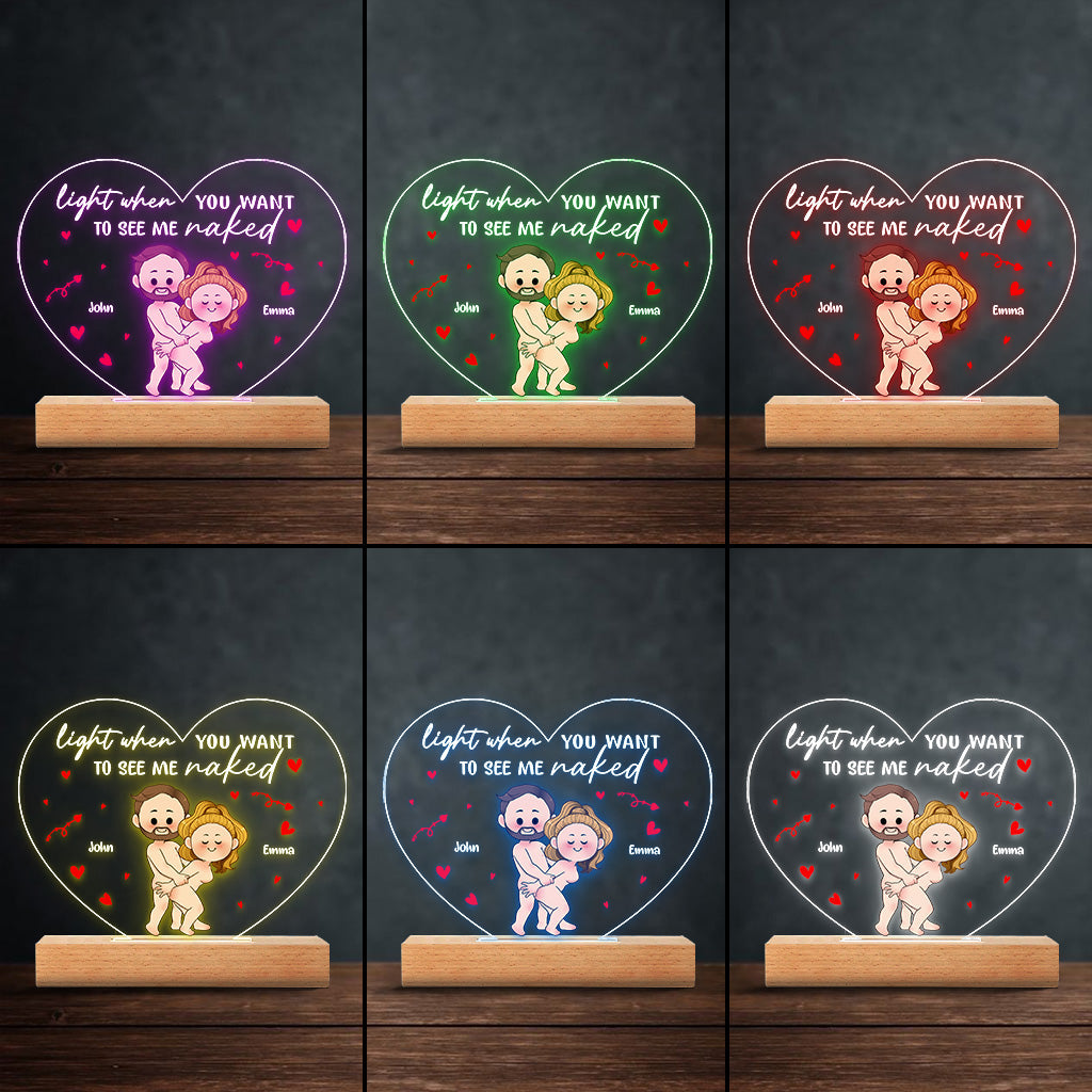 Light This - Personalized Couple Shaped Plaque Light Base