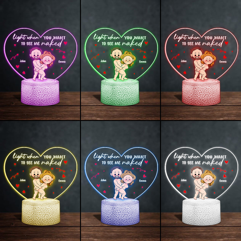 Light This - Personalized Couple Shaped Plaque Light Base