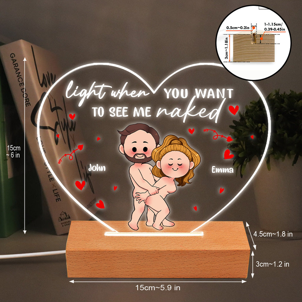 Light This - Personalized Couple Shaped Plaque Light Base
