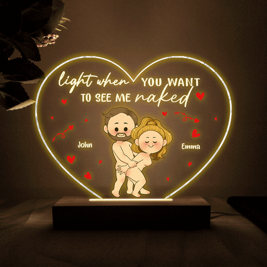 Light This - Personalized Couple Shaped Plaque Light Base