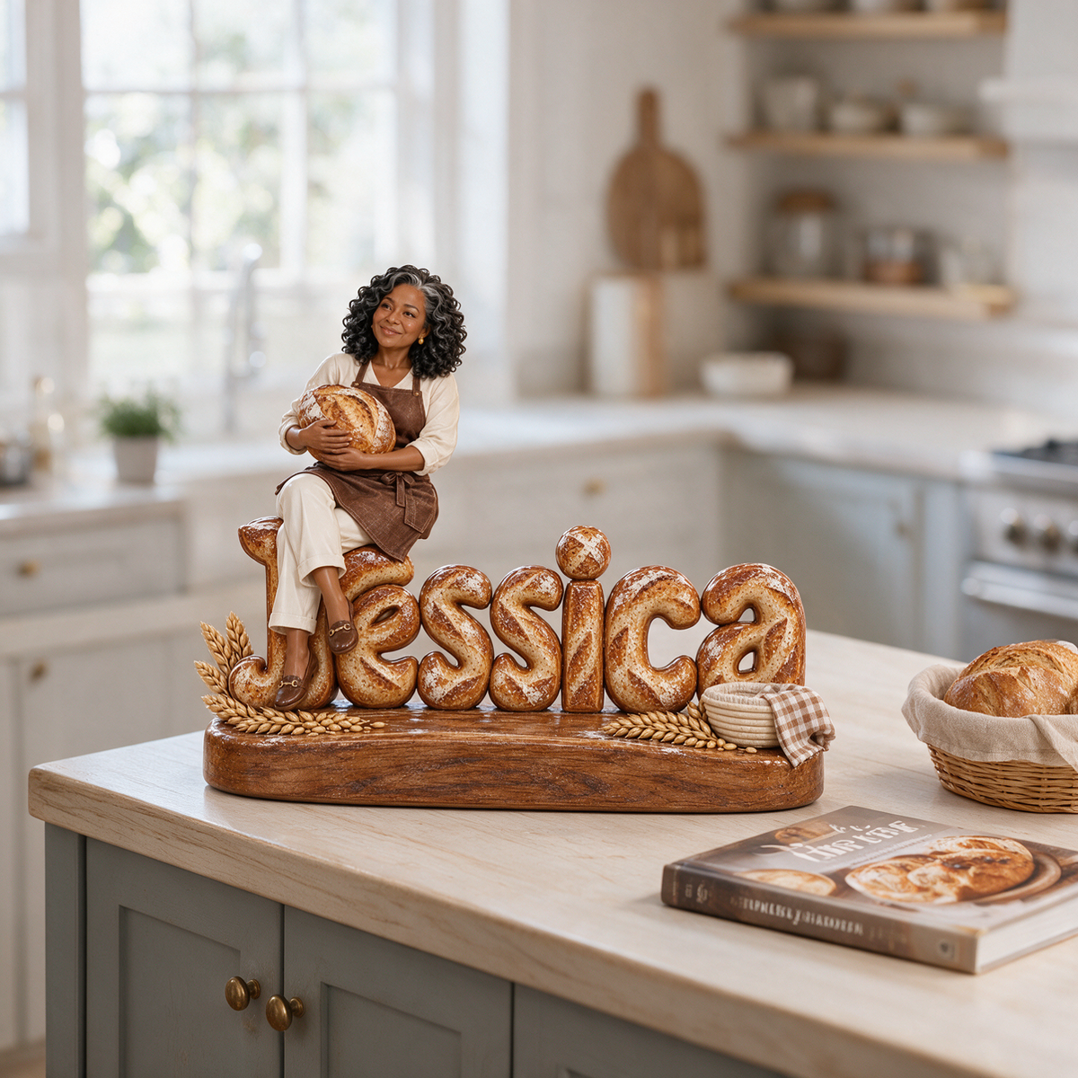 Personalized Custom Photo Bread Baking Custom Shaped Acrylic Plaque - Gift for Older Women Who Bake