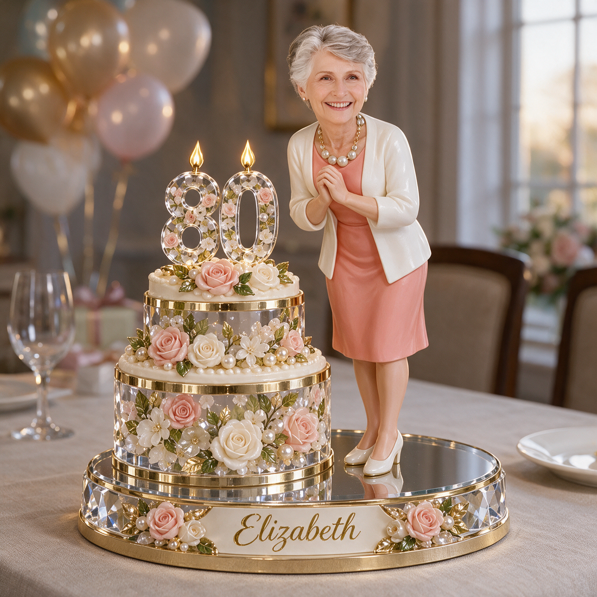 Figurine d'anniversaire personnalisée Make-a-Wish avec nom et âge