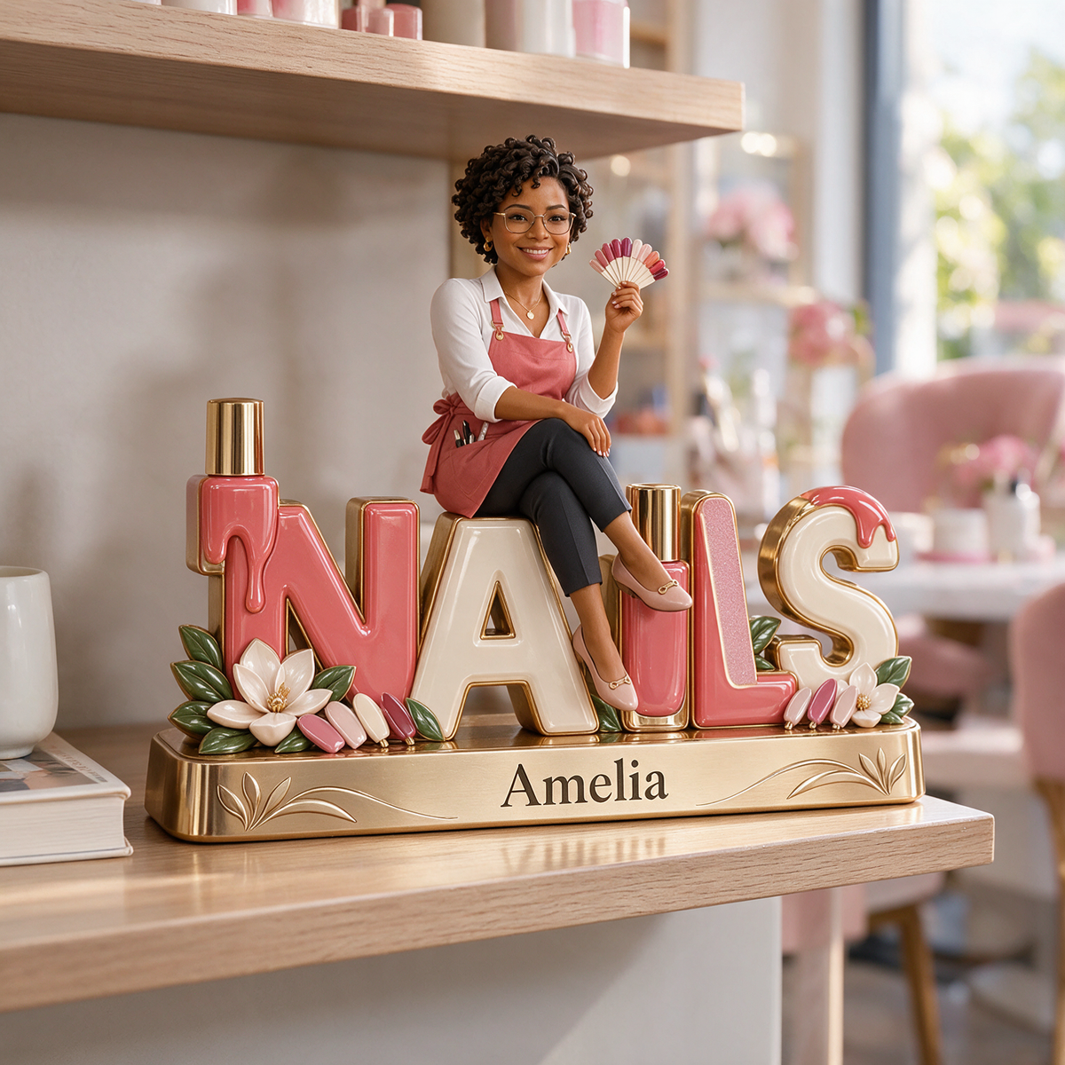 Personalized Custom Photo Nail Technician Custom Shaped Acrylic Plaque - Gift for Women