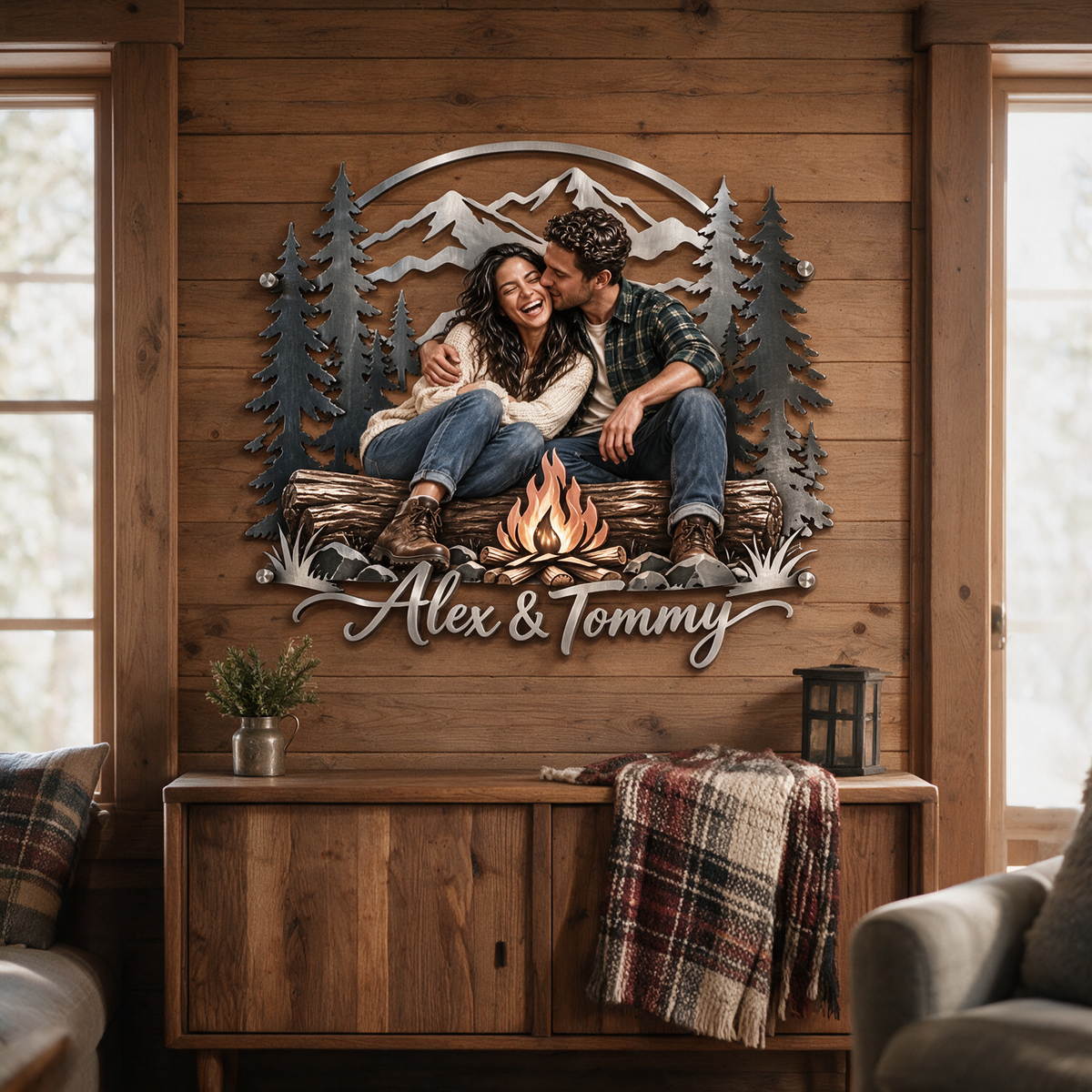 Art mural en métal 3D personnalisé - Cadeau pour couples