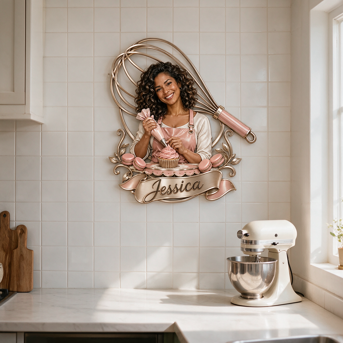 Personalized Custom Photo Baking 3D Cut Metal Sign - Gift for Women