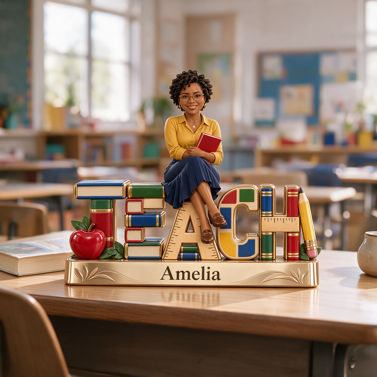 Personalized Custom Photo Teacher Custom Shaped Acrylic Plaque - Gift for Women
