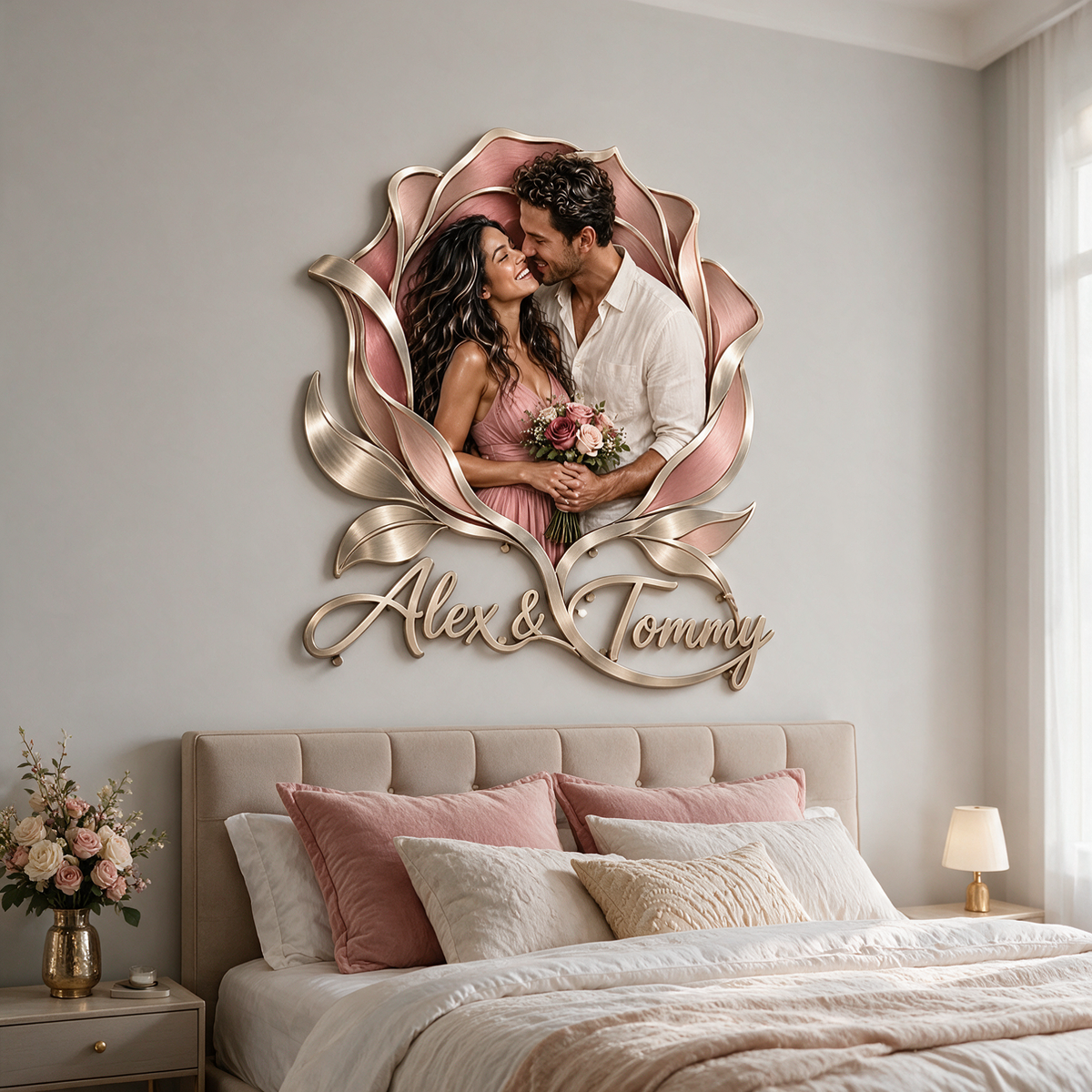Art mural en métal 3D personnalisé - Cadeau pour couples