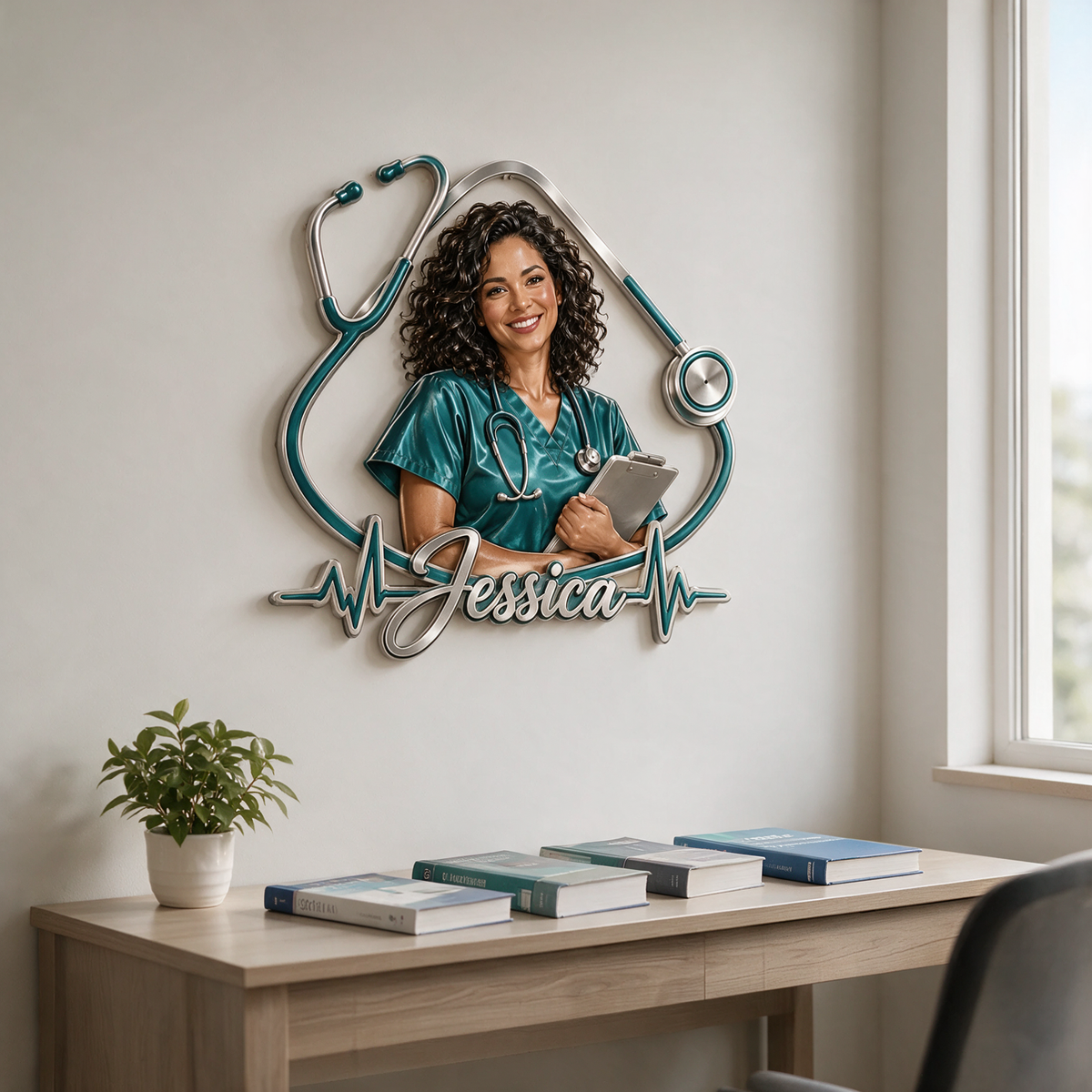 Personalized Custom Photo Nurse 3D Cut Metal Sign - Gift for Women