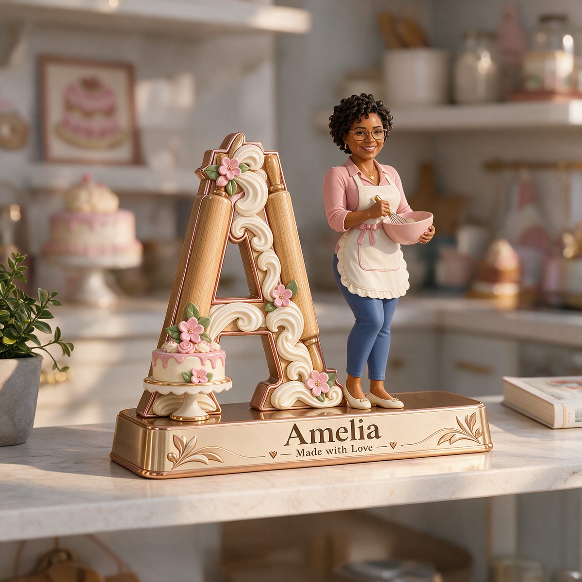 Personalized Custom Photo Baking 3D Letter Plaque - Gift for Women