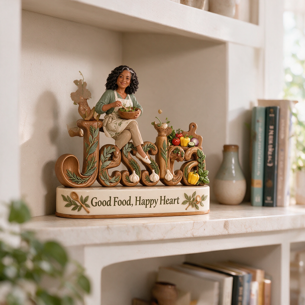 Personalized Custom Photo Cooking 3D Name Figurine - Gift for Older Women