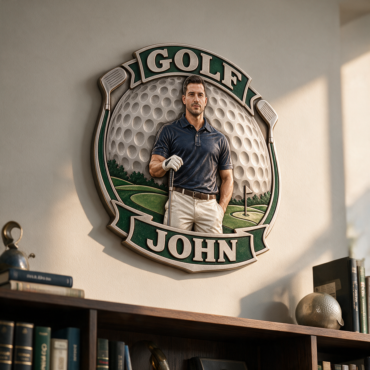 Personalized Custom Photo Golf 3D Printed Cut Metal Sign - Gift for Young Men