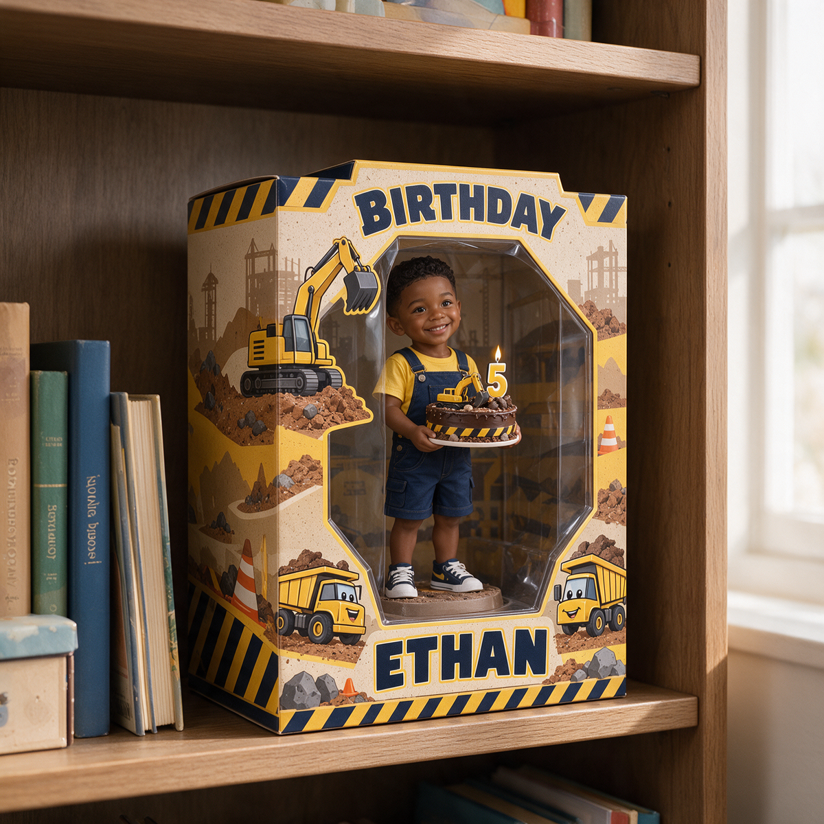 Personalisierte Foto-Acryl-Displaybox - 5. Geburtstag Geschenk für Jungen