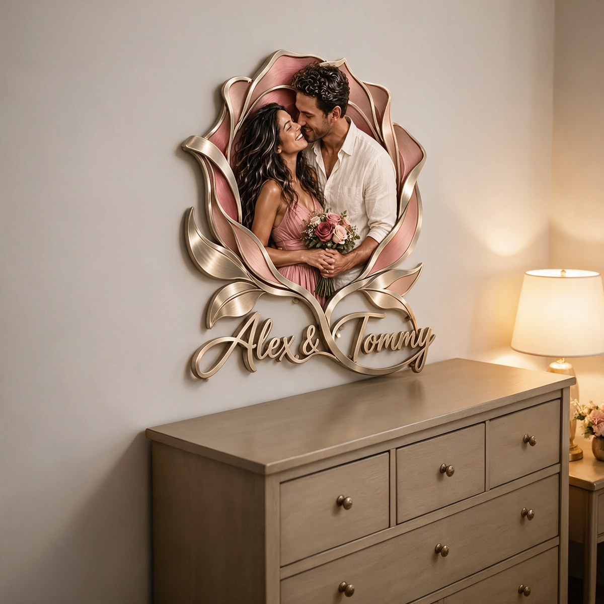 Art mural en métal 3D personnalisé - Cadeau pour couples