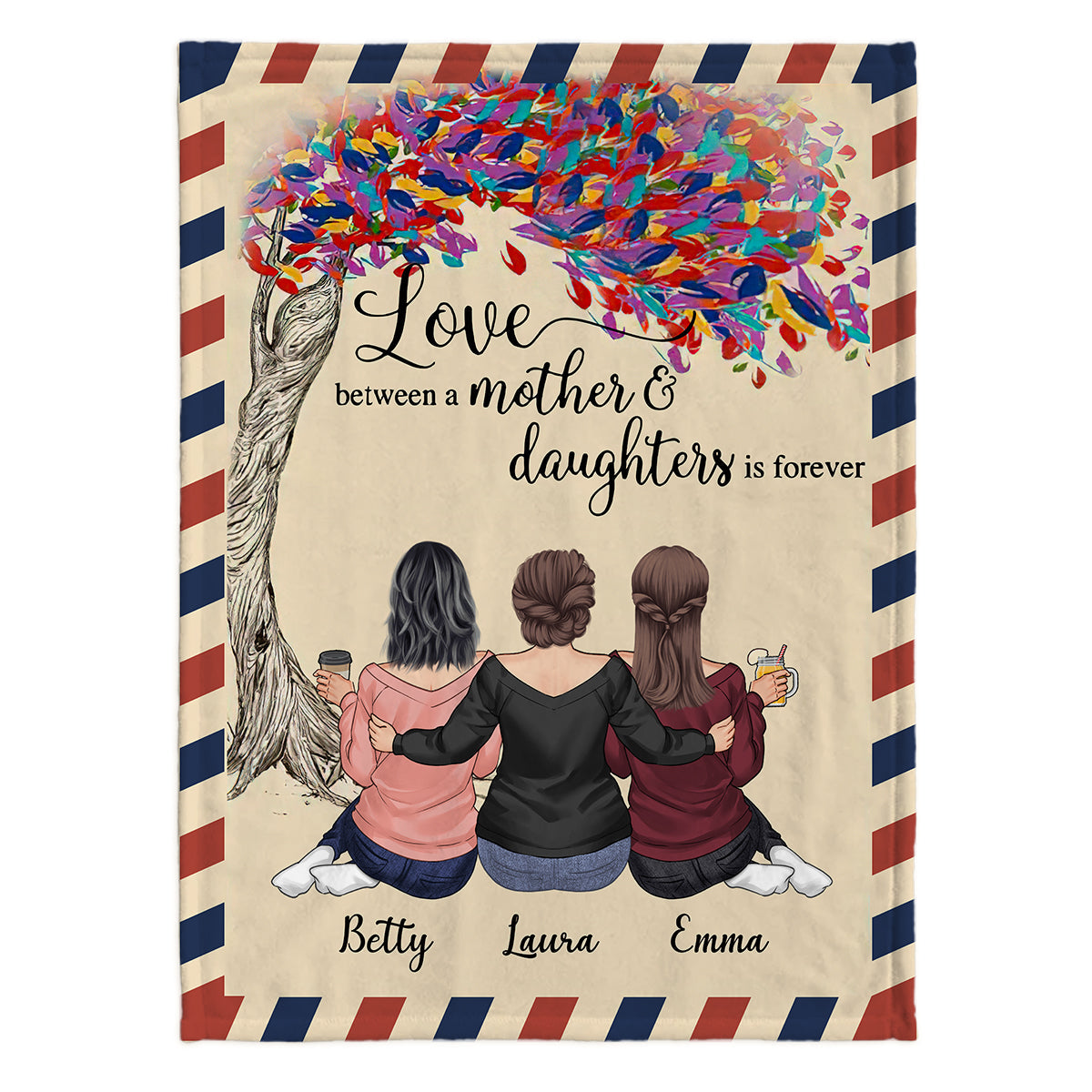 Love Is Forever - Gift for mom, daughter - Personalized Blanket