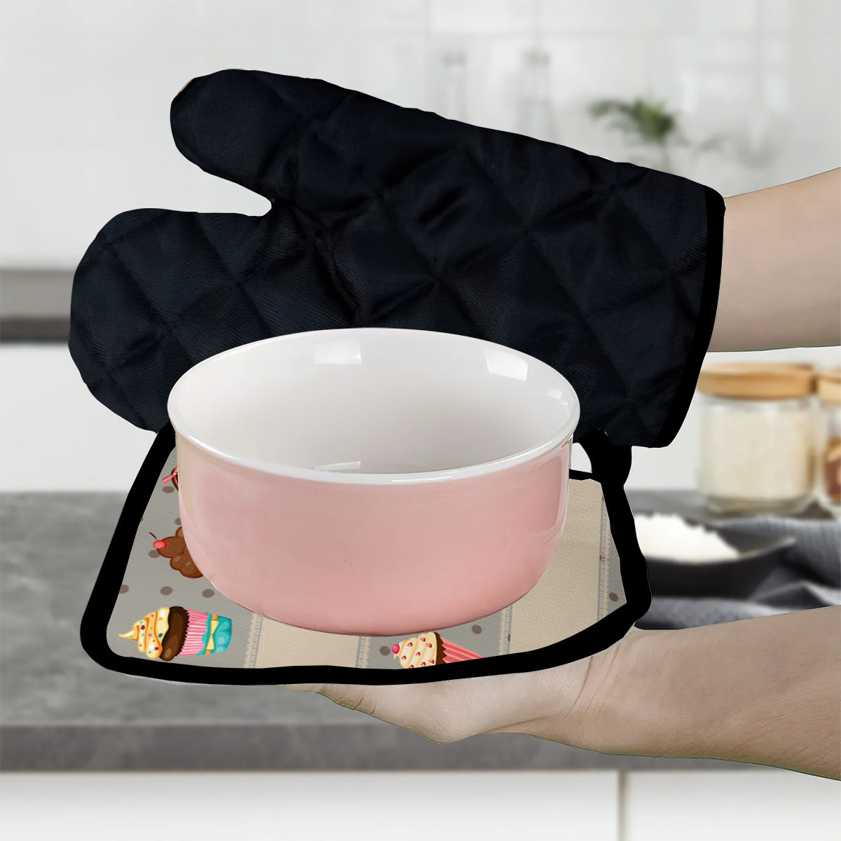 Cupcake Queen - Personalized Baking Oven Mitts & Pot Holder Set