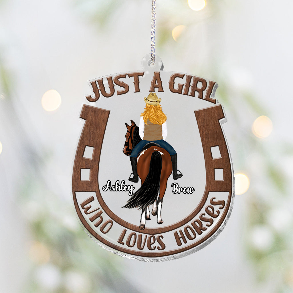 Just A Girl Who Loves Horse - Personalized Horse Transparent Ornament
