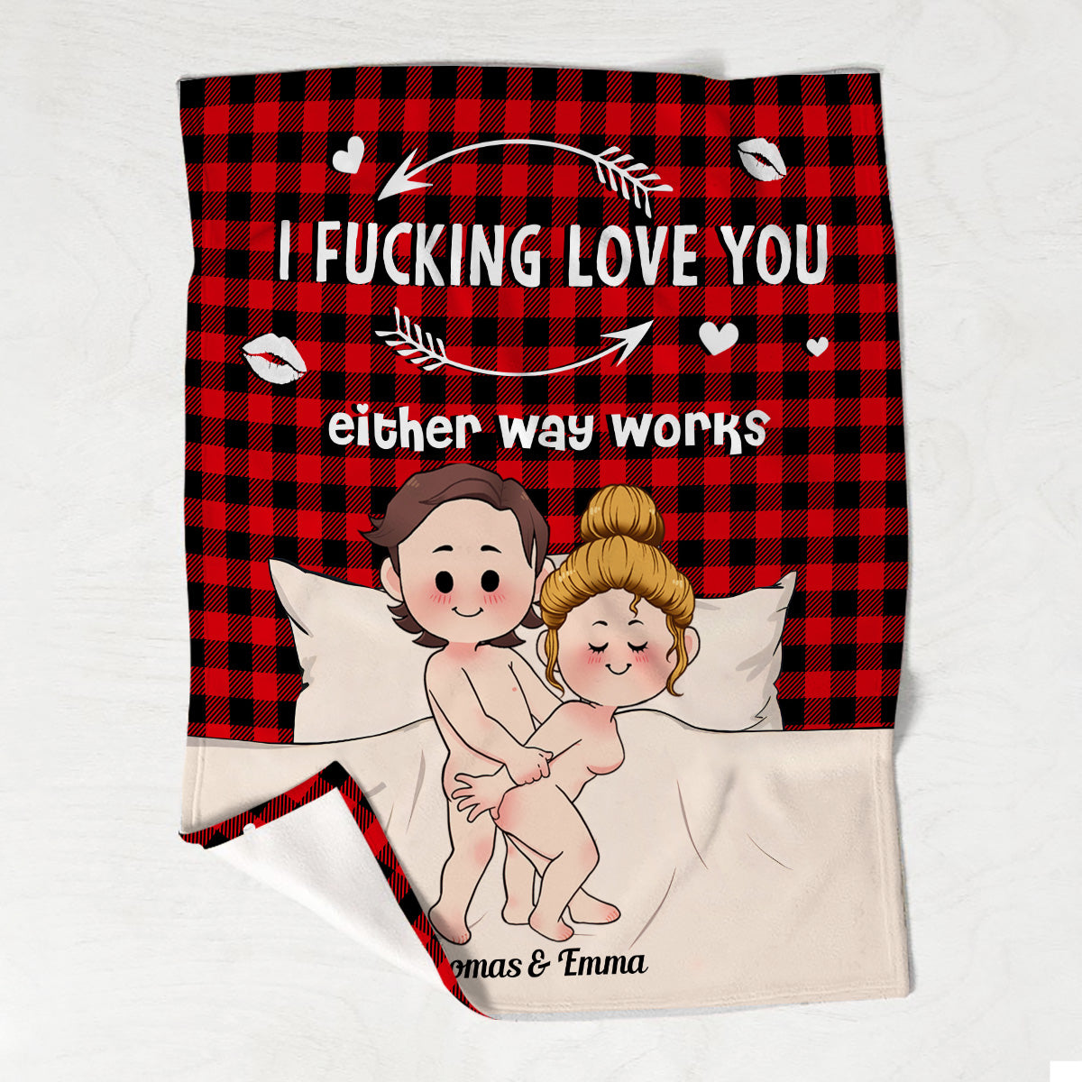 I Love Your Butt - Personalized Couple Blanket