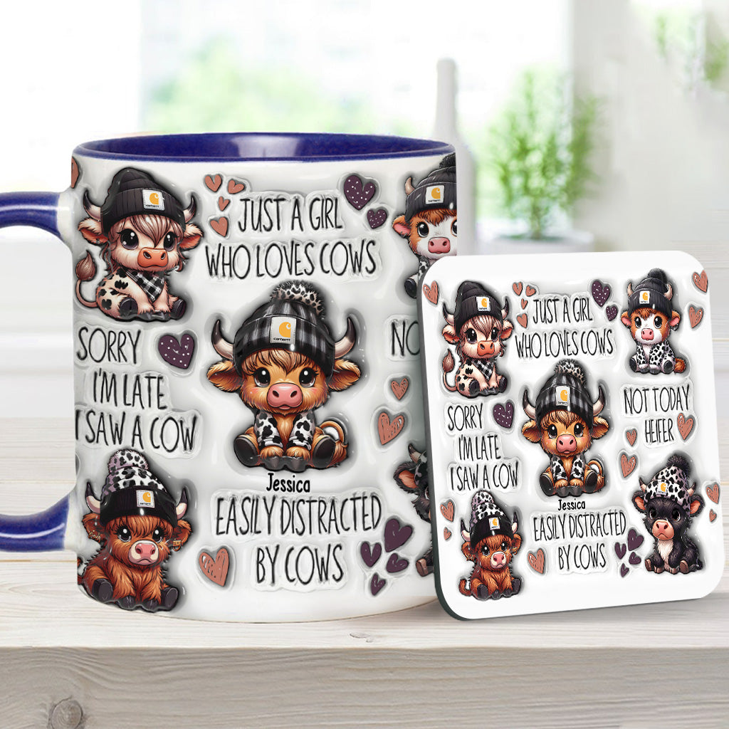 Just A Girl Who Loves Highland Cows - Personalized Accent Mug