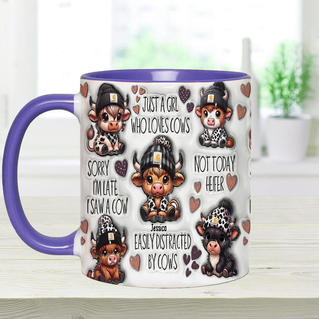 Just A Girl Who Loves Highland Cows - Personalized Accent Mug