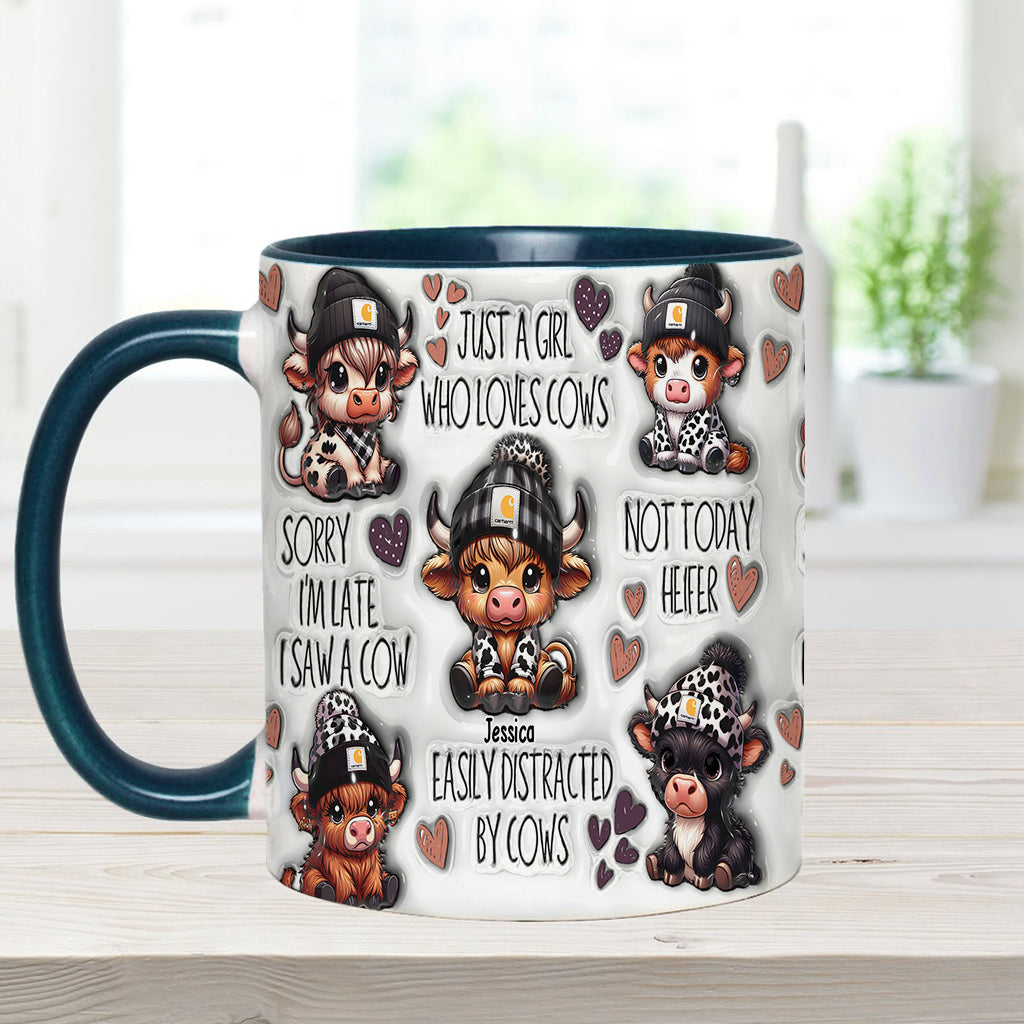 Just A Girl Who Loves Highland Cows - Personalized Accent Mug