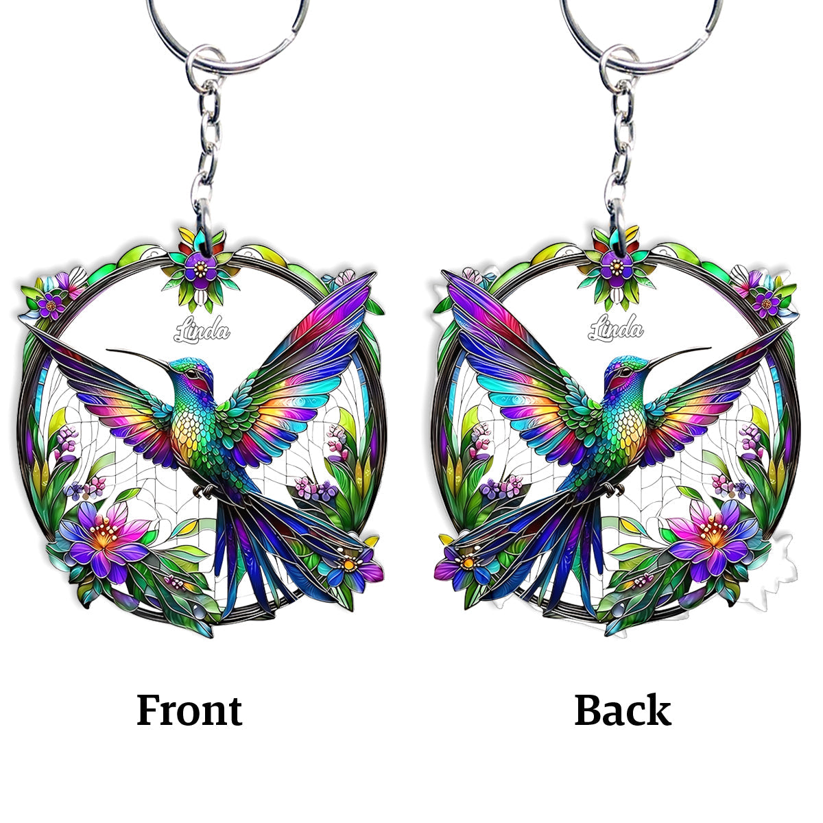 Stunning Humming Bird - Personalized Hummingbird Keychain