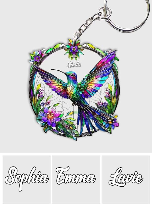 Stunning Humming Bird - Personalized Hummingbird Keychain