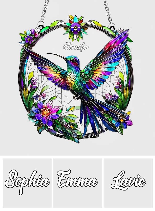 Atemberaubender Kolibri – Personalisierter Kolibri-Fensterhänger als Sonnenfänger 