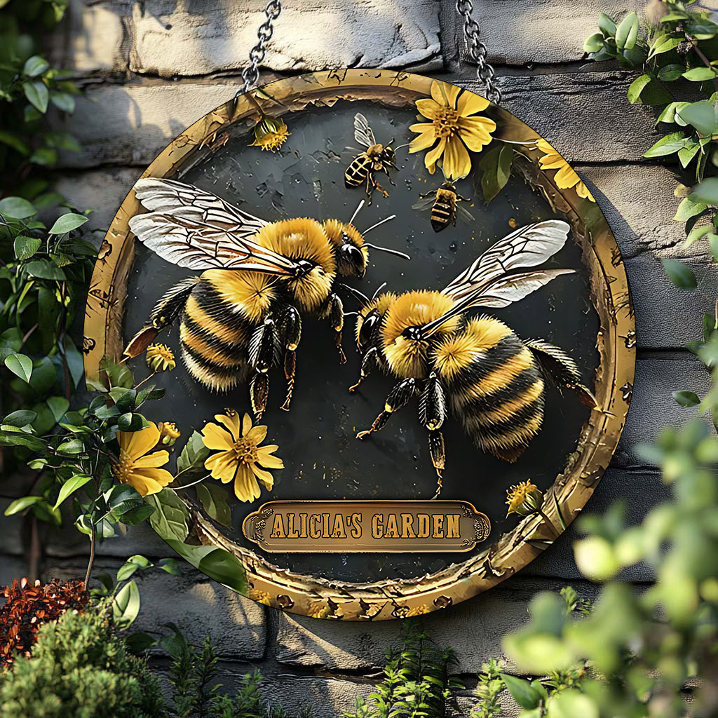 Your Garden - Personalized Gardening Round Metal Sign