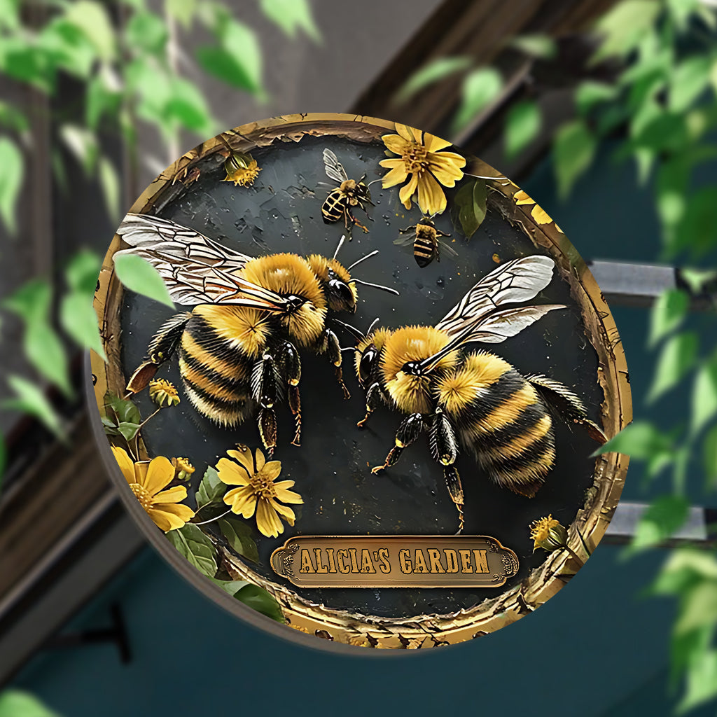 Your Garden - Personalized Gardening Round Metal Sign