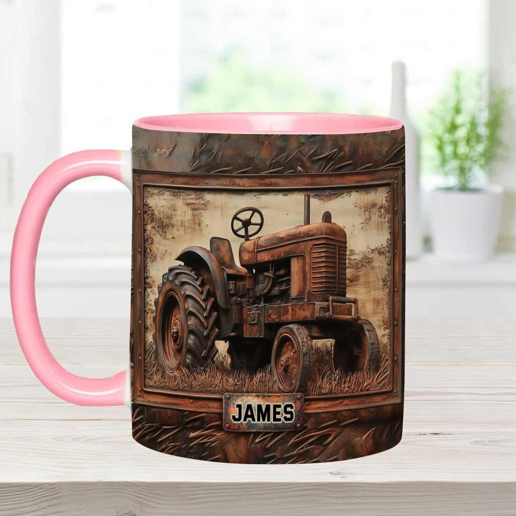 Rustikaler Traktor – Personalisierter Traktor-Akzentbecher