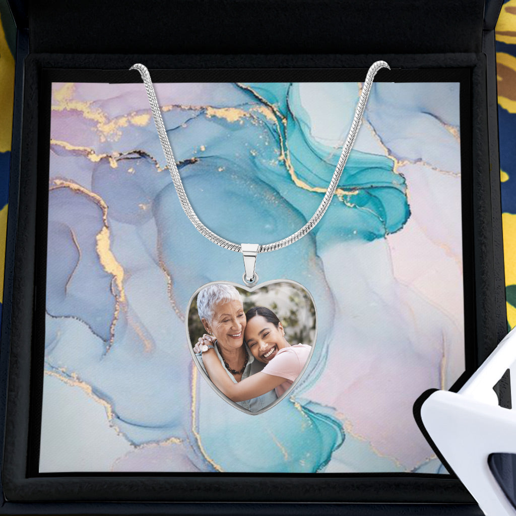 Thank You Mum - Gift for mom, grandma, wife, girlfriend, daughter - Personalized Heart Pendant Necklace