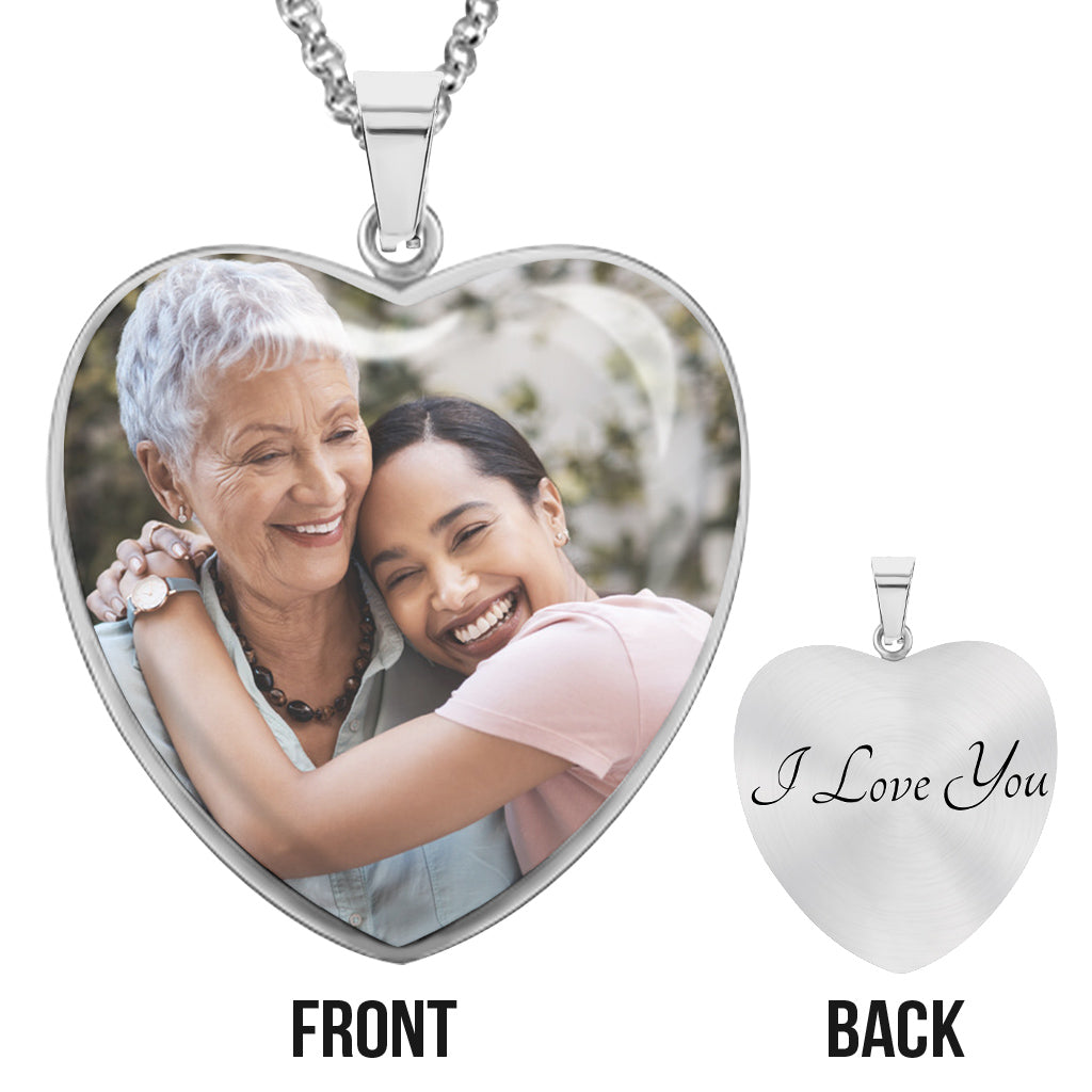 Thank You Mum - Gift for mom, grandma, wife, girlfriend, daughter - Personalized Heart Pendant Necklace