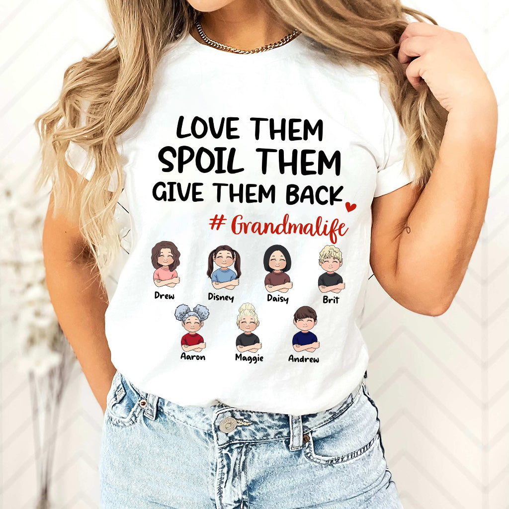 Love Them Spoil Them Give Them Back - Gift for grandma, mom, grandpa, dad - Personalized T-shirt And Hoodie
