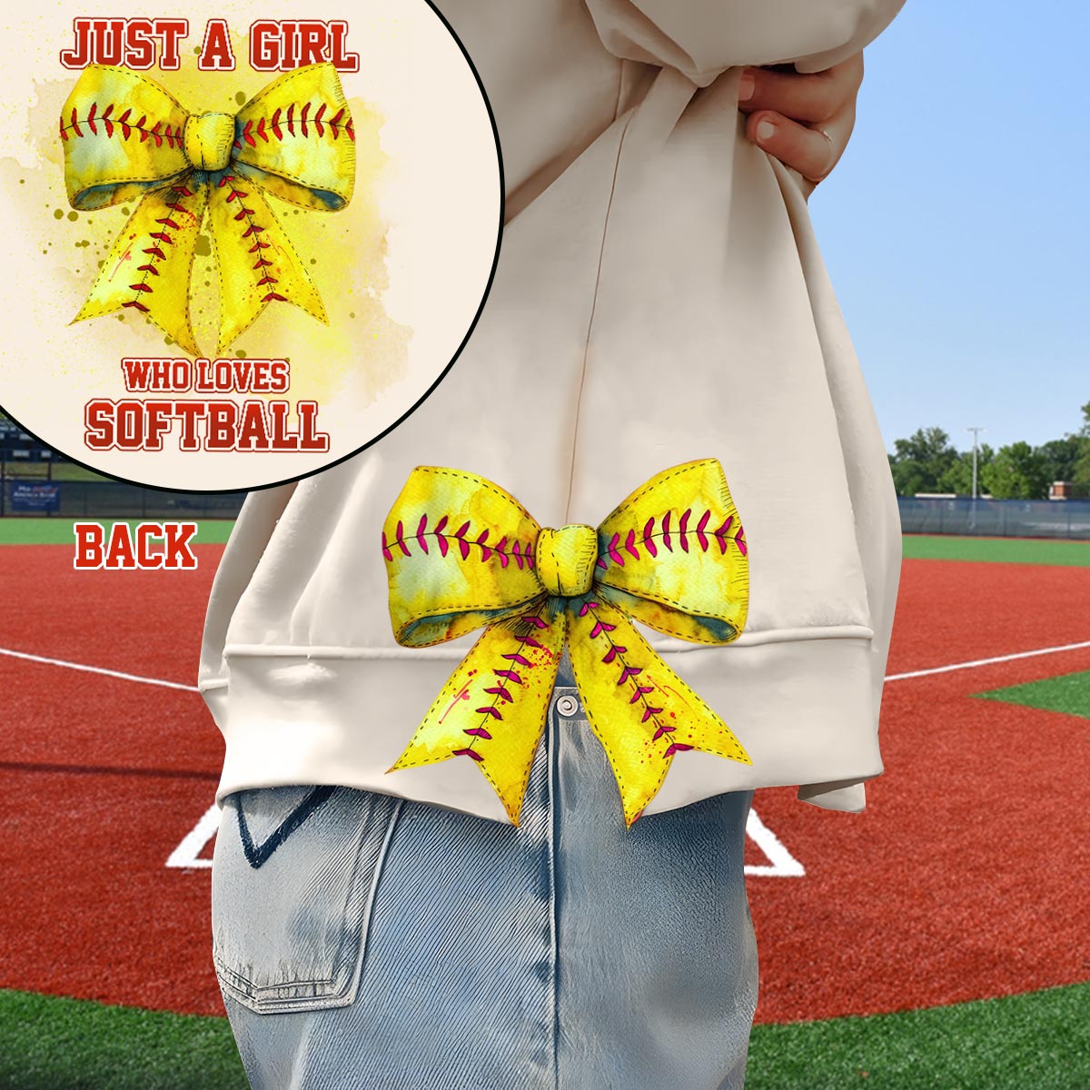 Just A Girl Who Loves Softball - Personalized Softball Split Hem Sweatshirt