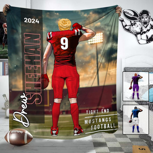 Any Name, Number, Team... - Personalized Football Blanket