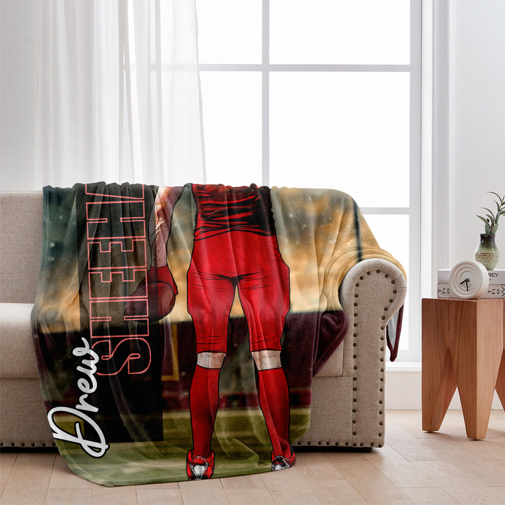 Couverture de football personnalisée : nom, numéro, équipe…