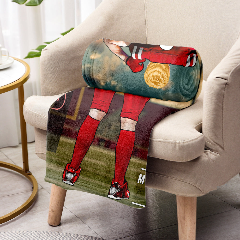 Couverture de football personnalisée : nom, numéro, équipe…