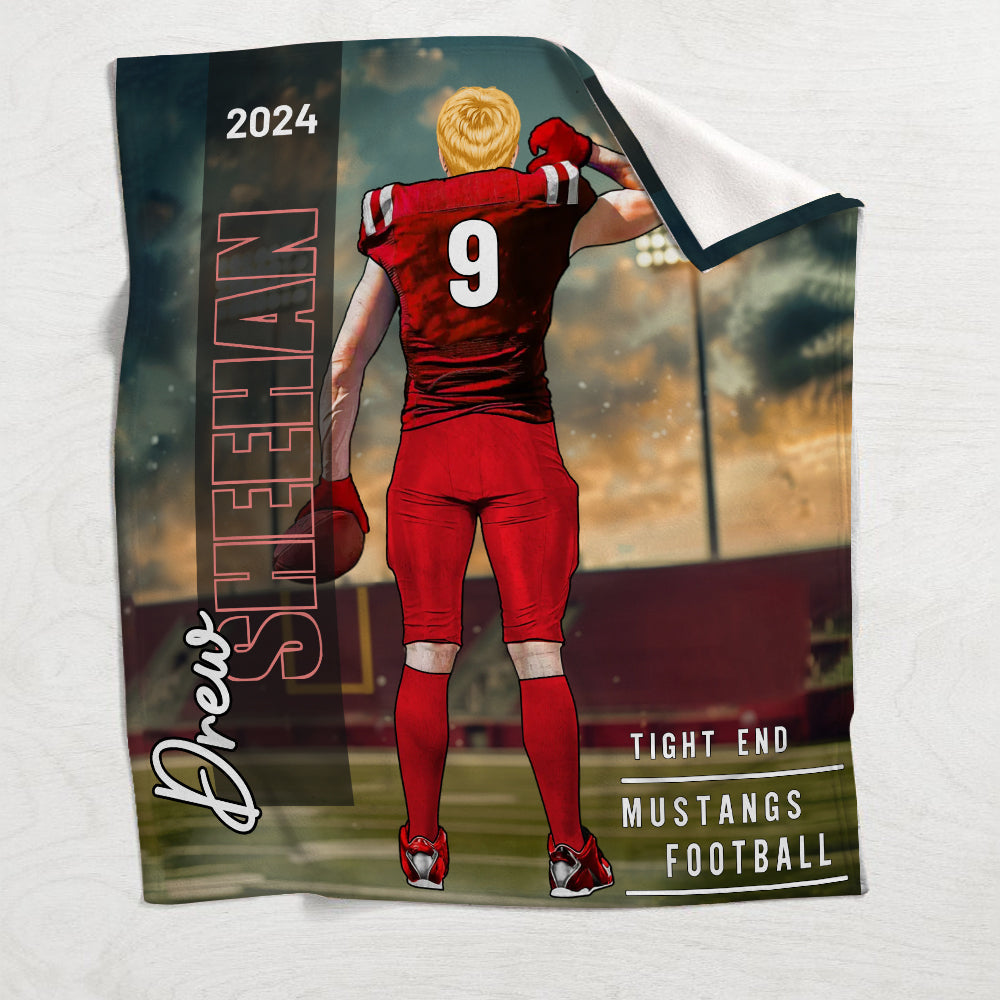 Couverture de football personnalisée : nom, numéro, équipe…