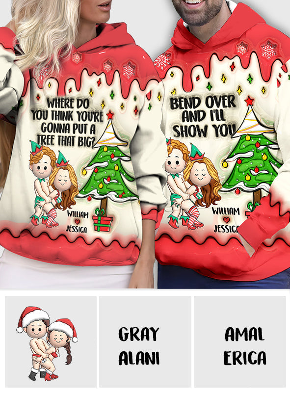 Bend Over And I Will Show You - Personalized Couple All Over Shirt