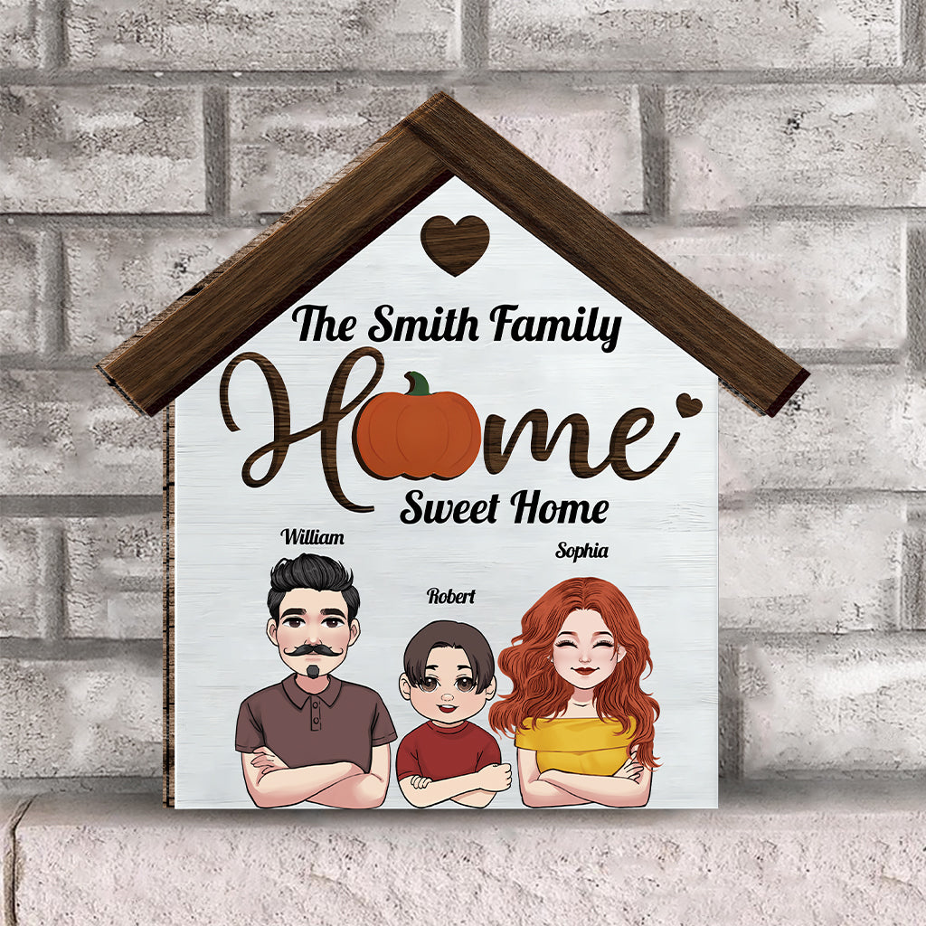 Home Sweet Home - Personalized Family Interchangeable Wood Sign