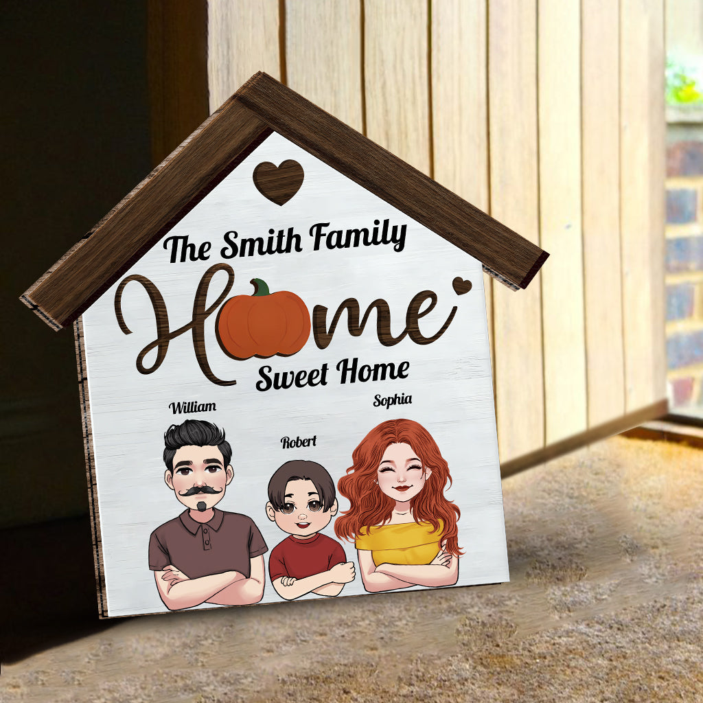 Home Sweet Home - Personalized Family Interchangeable Wood Sign